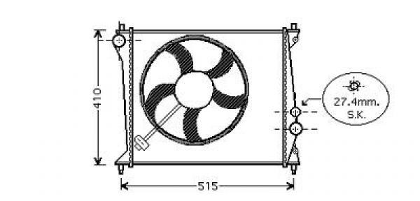 Radiator Audi A2 00->> 430x415 1.4/1.2TDI -AC