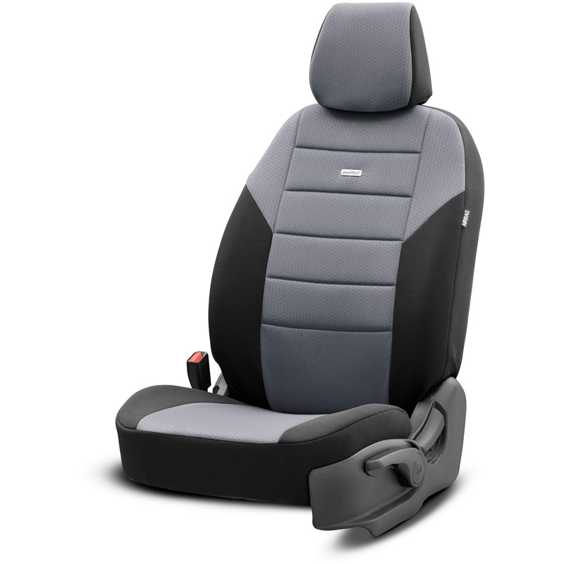 otoM Universele Stoffen Stoelhoezenset 'SelectedFit One' Zwart/Grijs - 10-delig - geschikt voor Side-Airbags