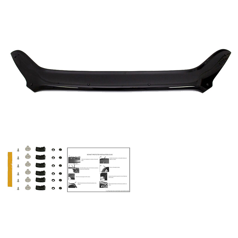 Motorkapbeschermer (steenslagcover)  Ford Transit Custom MK1 Facelift 2018-2023 - Glanzend zwart