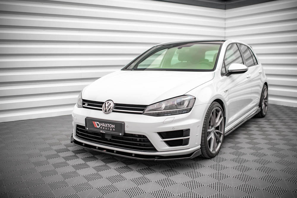 Voorspoiler VW Golf 7 R Maxton Glans Zwart V.4