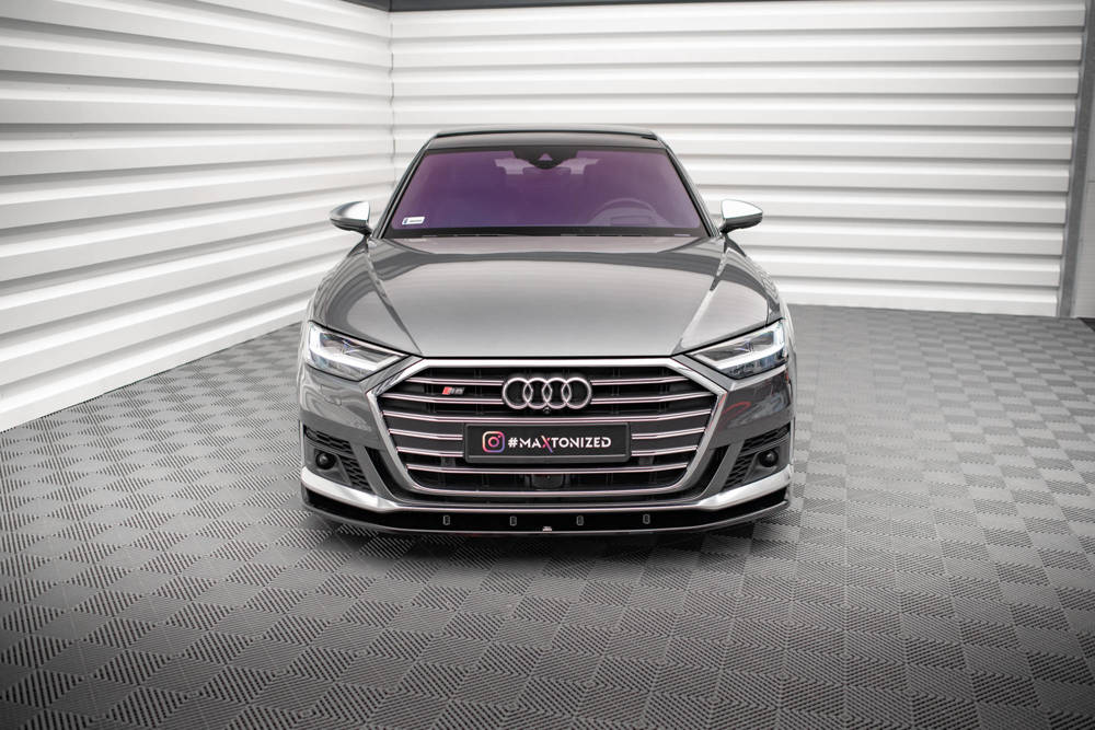 Voorspoiler V.2 Audi A8 S-Line / S8 D5 Maxton Glans Zwart