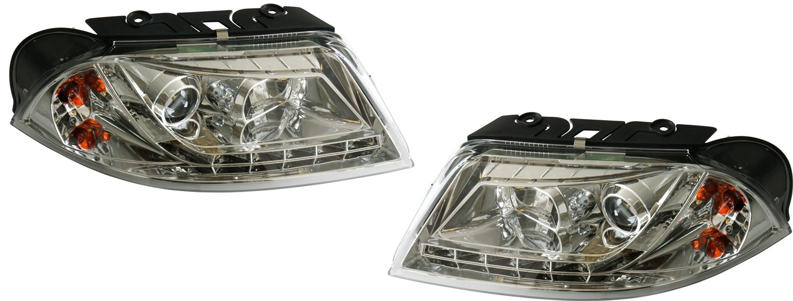 Faros VW Passat 3BG 01-04 cromo + Daytime Running