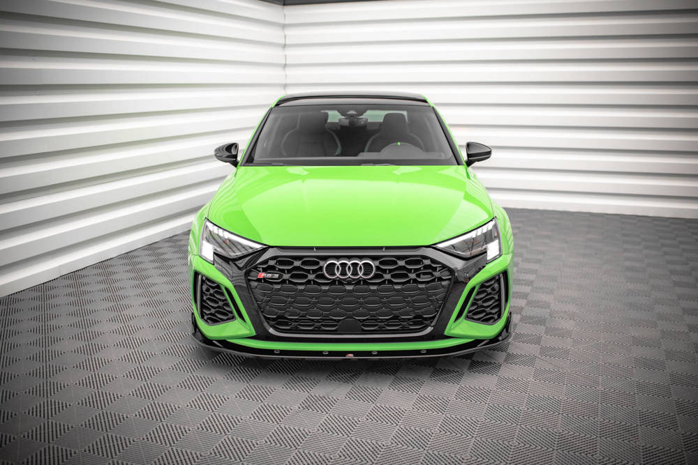 Voorspoiler V.2 Audi RS3 8Y Maxton Glans Zwart
