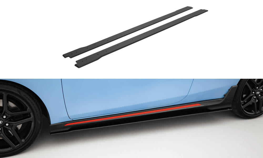 Street Pro Zijskirts Hyundai Veloster N MK2 Maxton Glanzend zwart