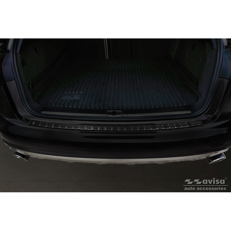 Echt 3D Carbon Achterbumperprotector  Audi A6 Allroad 2012-2018 'Ribs'