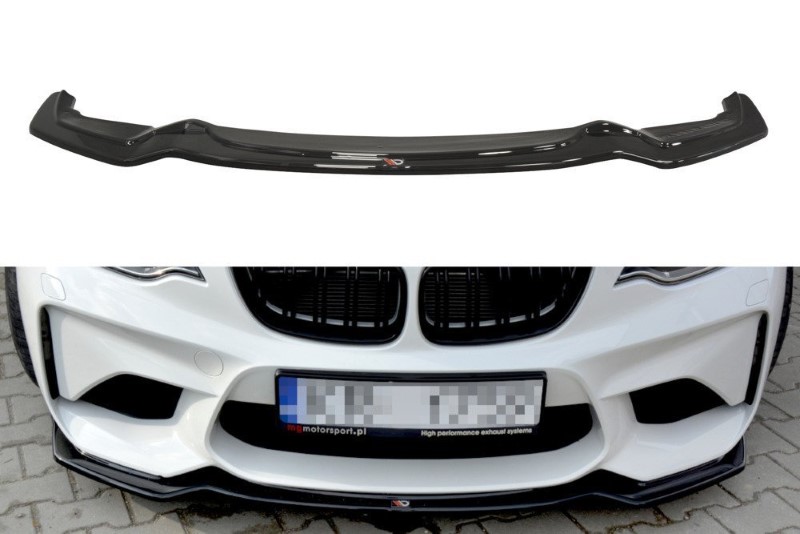 Voorspoiler V.1 BMW M2 F87 Maxton Glans Zwart
