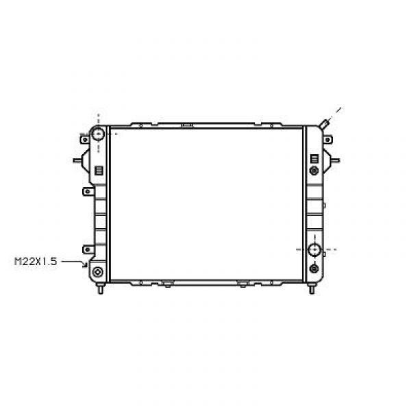 Radiator OPEL OMEGA A. 86-94 565x465 2.4/3.0I/2.3D+TDM. 4+6CYL