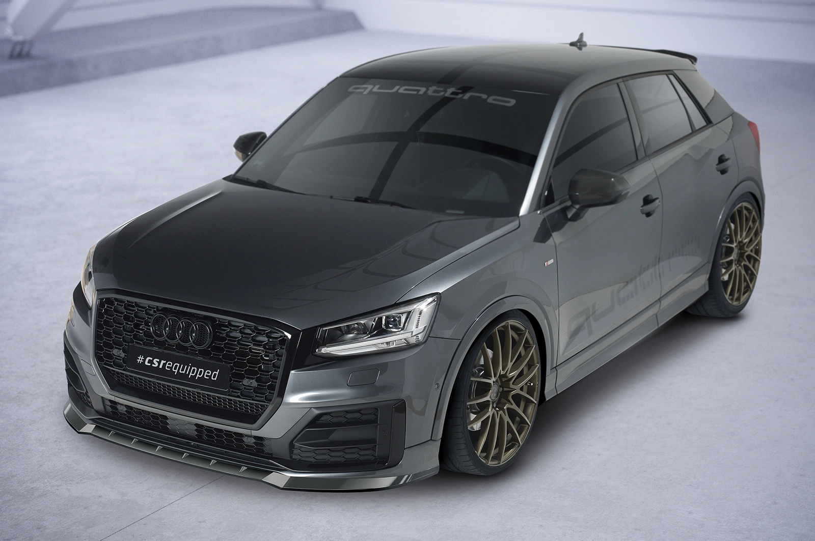 Voorspoiler Audi Q2 (Typ GA) S-Line glans zwart