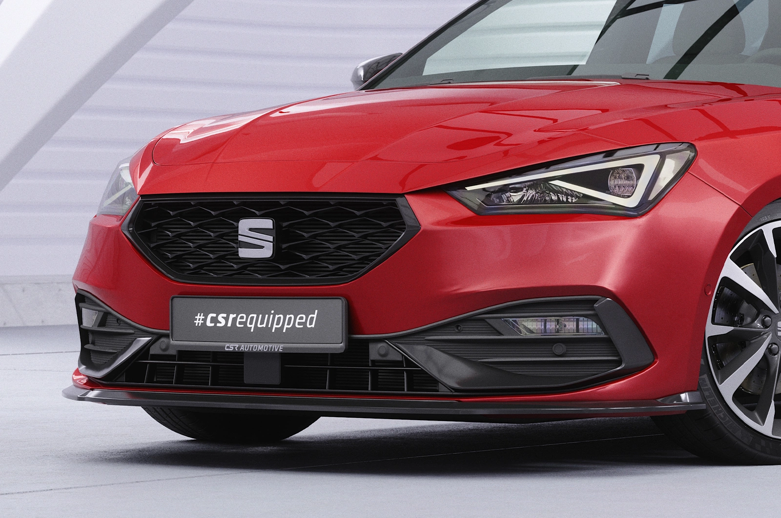 Voorspoiler passend voor Seat Leon 4 (Typ KL) Glans Zwart – CSR Automotive