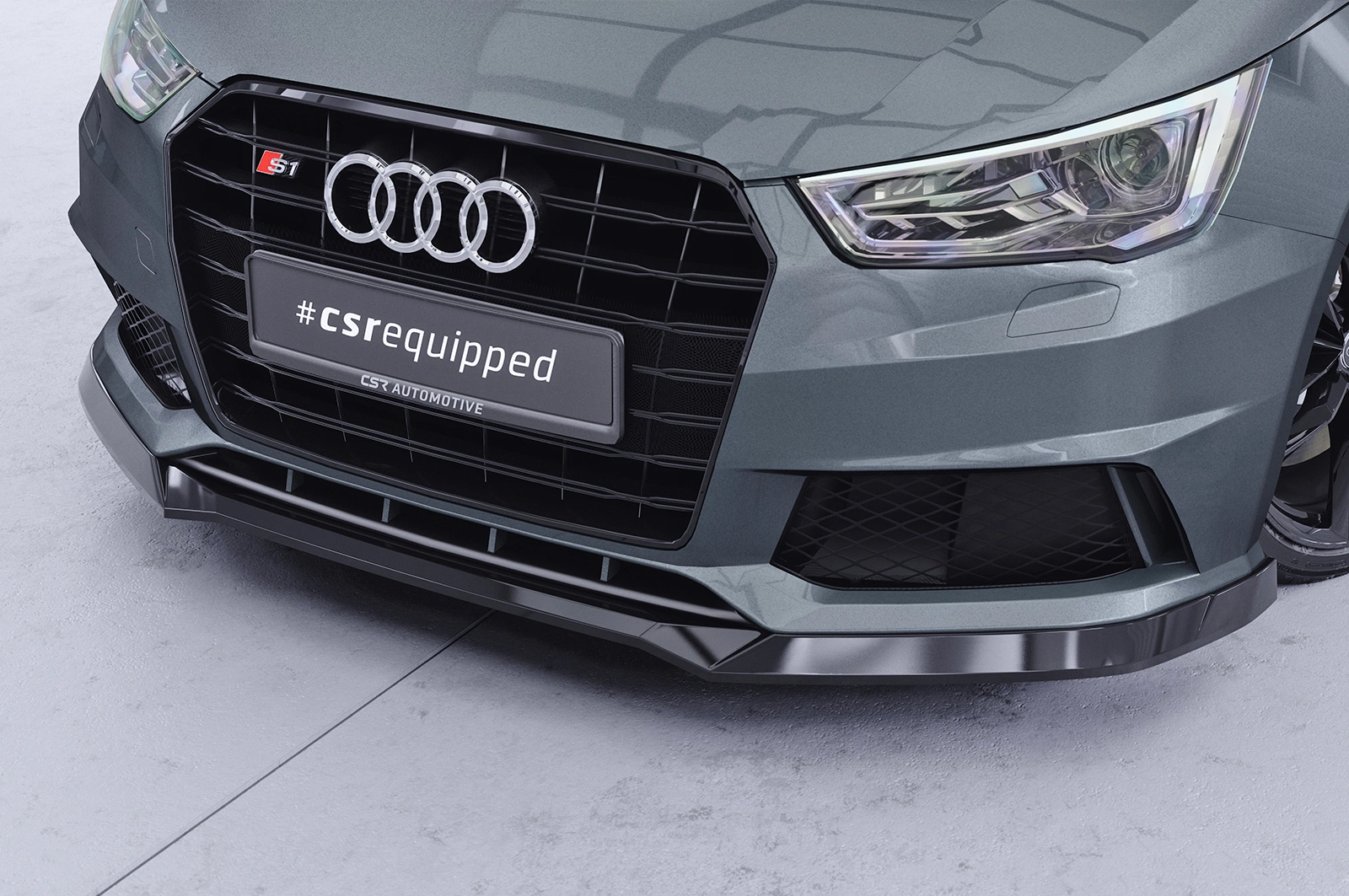 Voorspoiler Audi S1 8X glans zwart