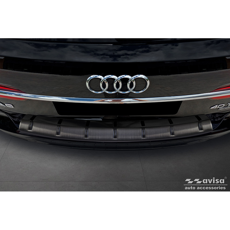 Zwart RVS Achterbumperprotector  Audi A6 (C8) Avant incl. S-Line 2023- 'STRONG EDITION'