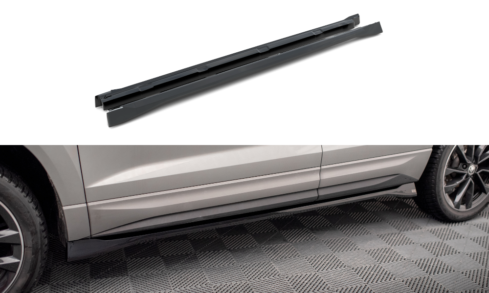 Zijskirts Skoda Karoq Sportline FL Maxton Glans Zwart