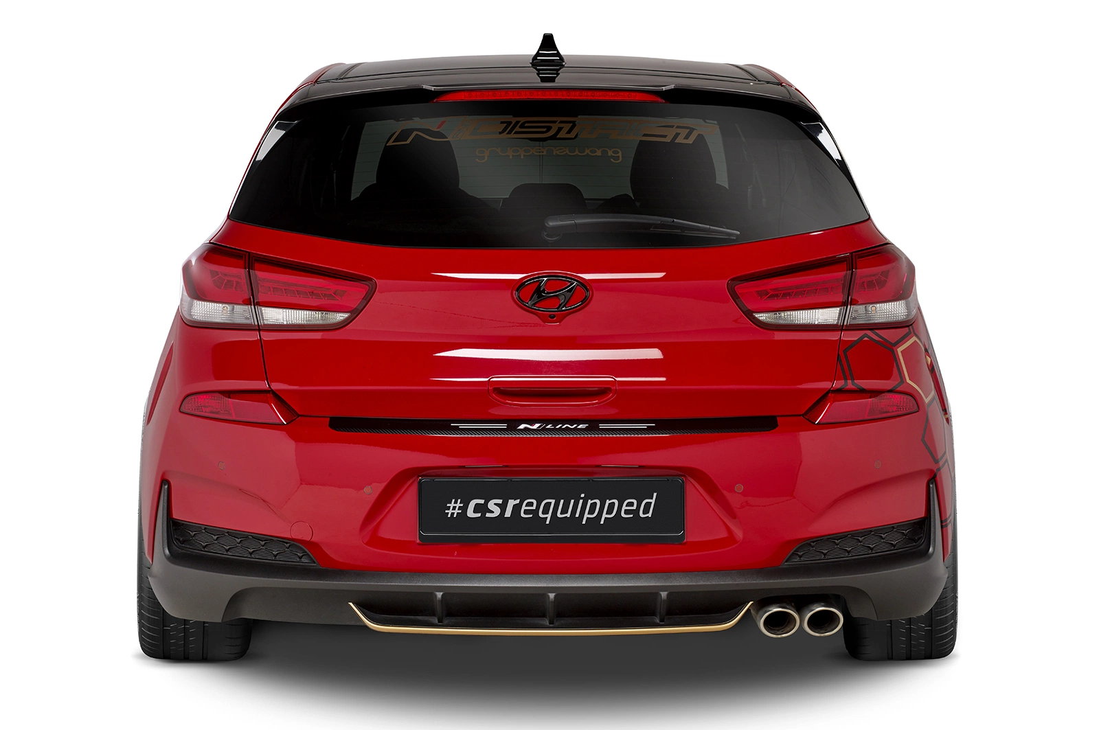 Achterspoiler Hyundai i30 (PD) Glans Zwart van CSR Automotive (2017-)