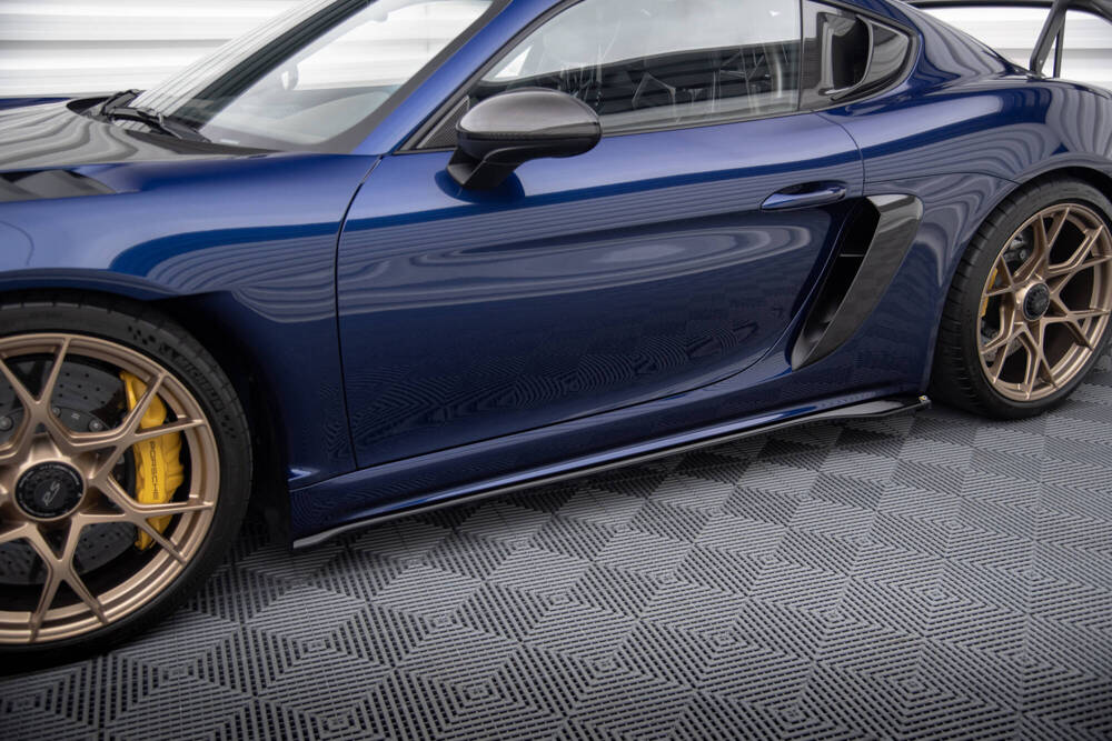 Zijskirts Porsche 718 Cayman GT4 RS Maxton Glans Zwart