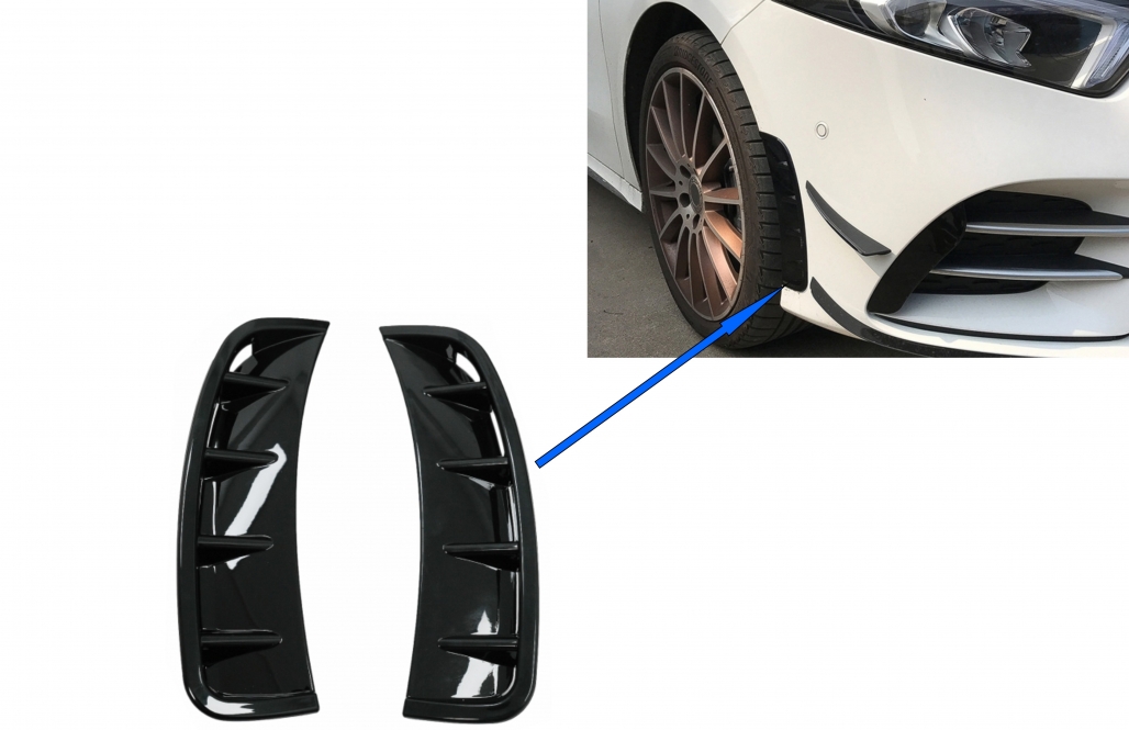 Zij-Intakes Mercedes A Klasse W177 Glans Zwart