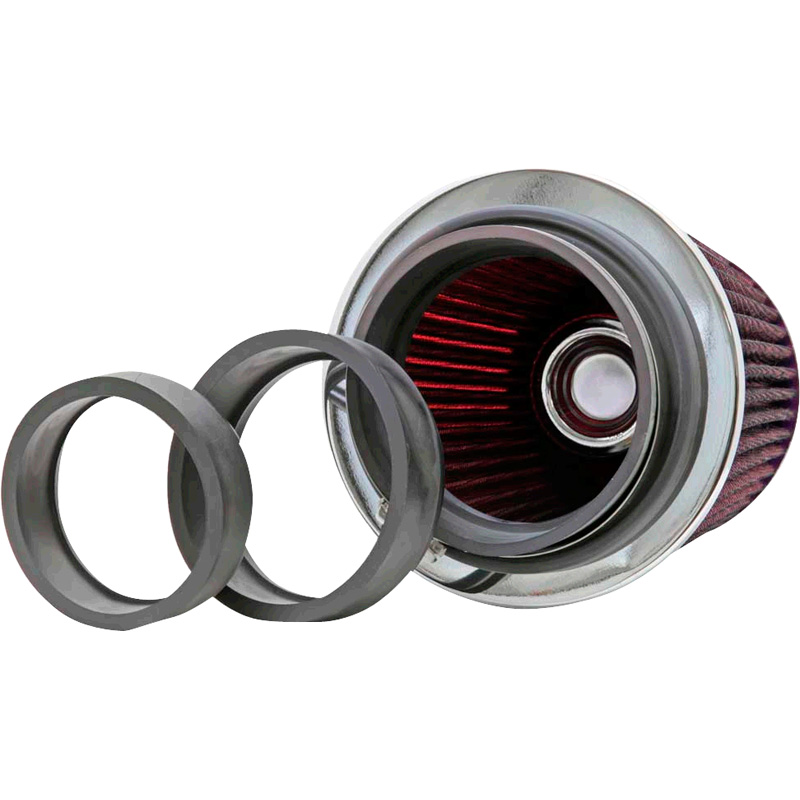 K&N RG-Serie universeel vervangingsfilter met 3 aansluitdiameters Rood (RG-1001RD)
