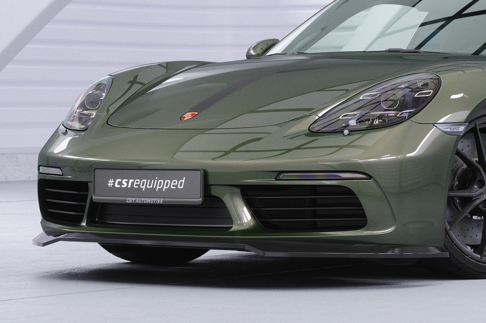 Voorspoiler Porsche 718 Boxster 982 / 718 Cayman 982 Glans Zwart – CSR