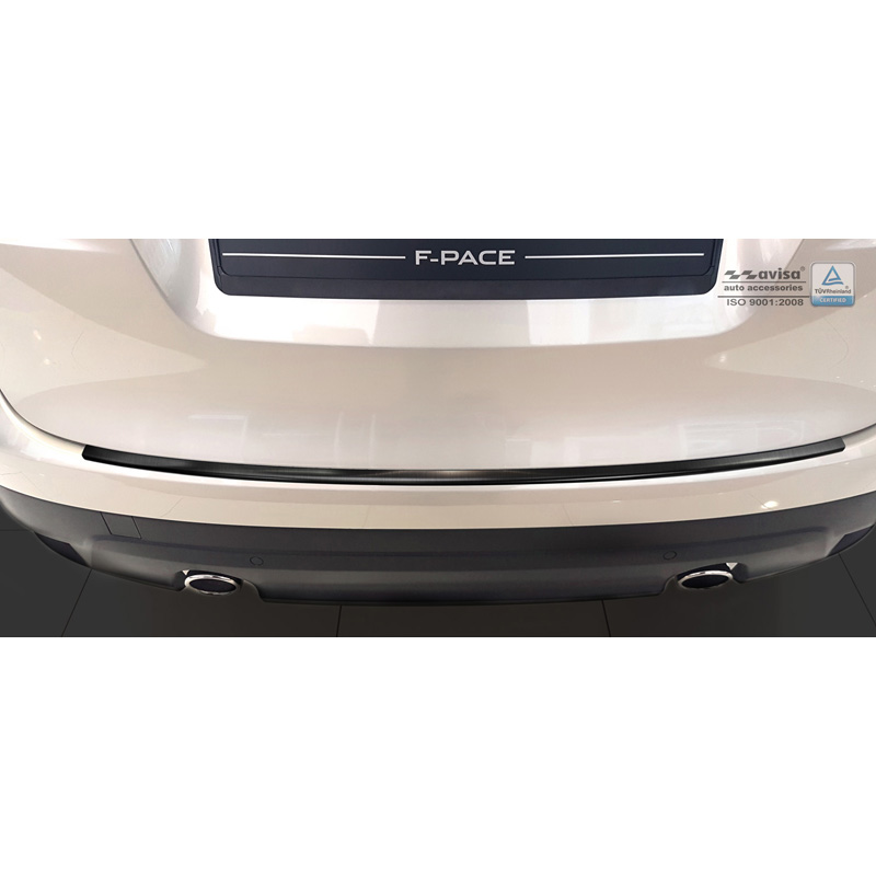 RVS Achterbumperprotector Deluxe Jaguar F-Pace 2016- Zwart/Rood
