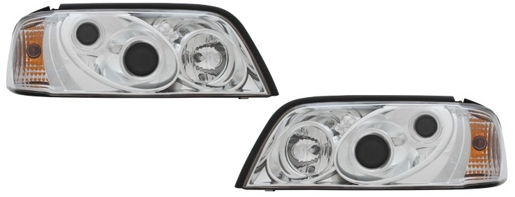 Faros Mercedes W202 xenon look cromo