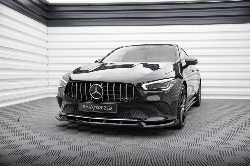 Voorspoiler V.2 Mercedes Benz CLA C118 Maxton Glans Zwart
