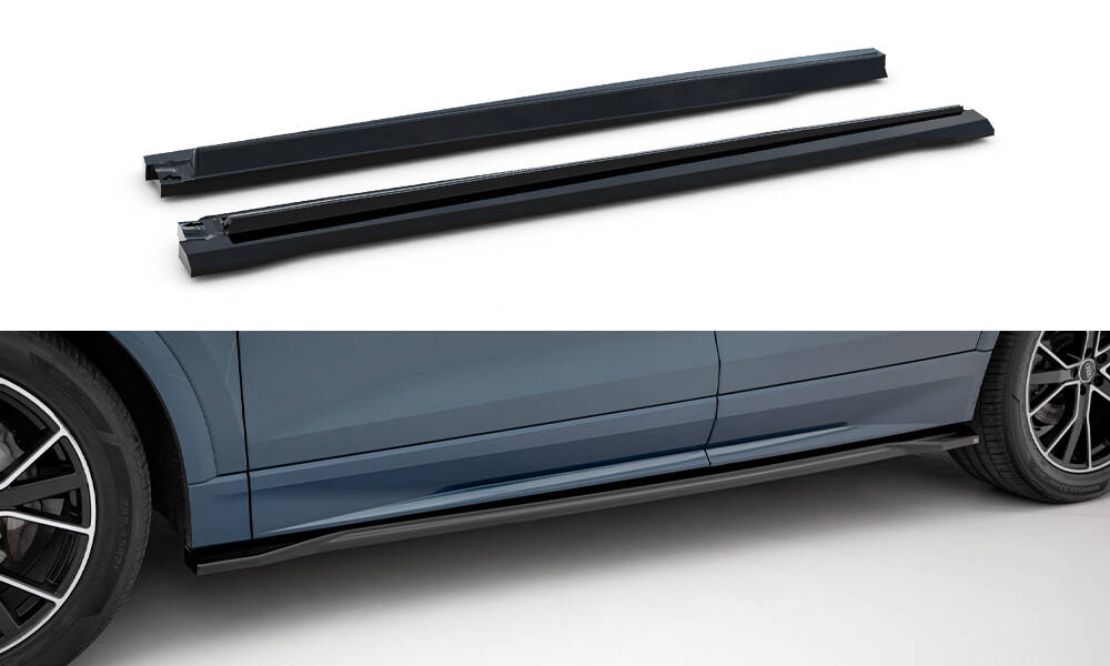 Zijskirts Audi Q8 Mk1 Maxton Glanzend zwart