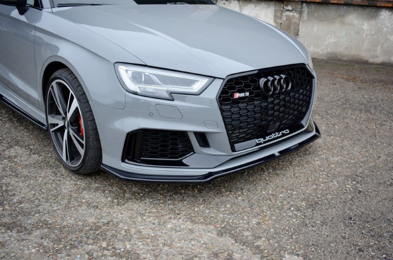 Voor Spoiler V.2 Audi RS3 8V FL Sedan Glanzend Zwart