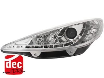 Headlights Peugeot 207 06- Devil Eyes Dlite LED Chrome