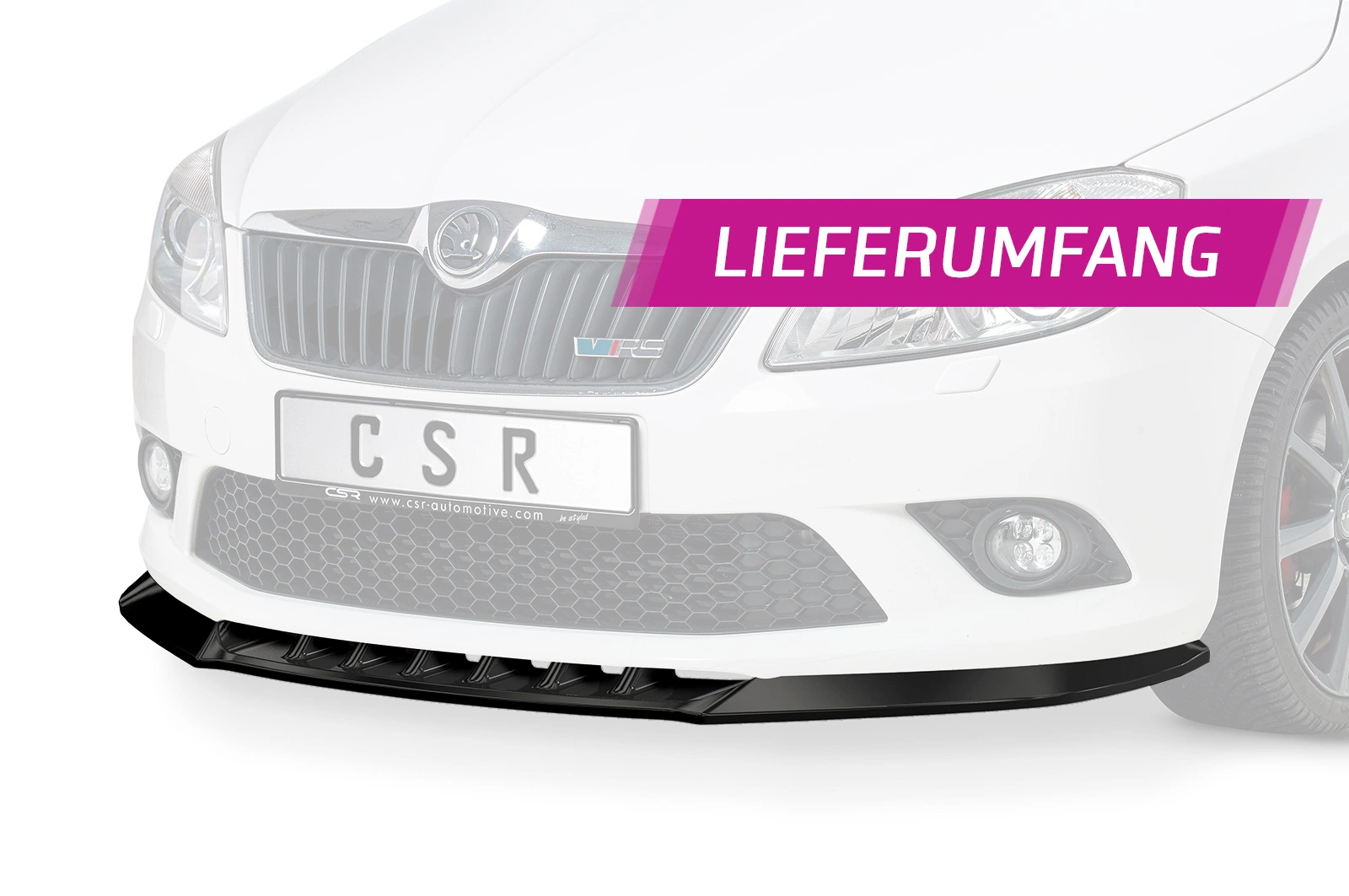 Voorspoiler Skoda Fabia 2 RS (Typ 5J) 2010–2014 – CSR Automotive – Glans Zwart