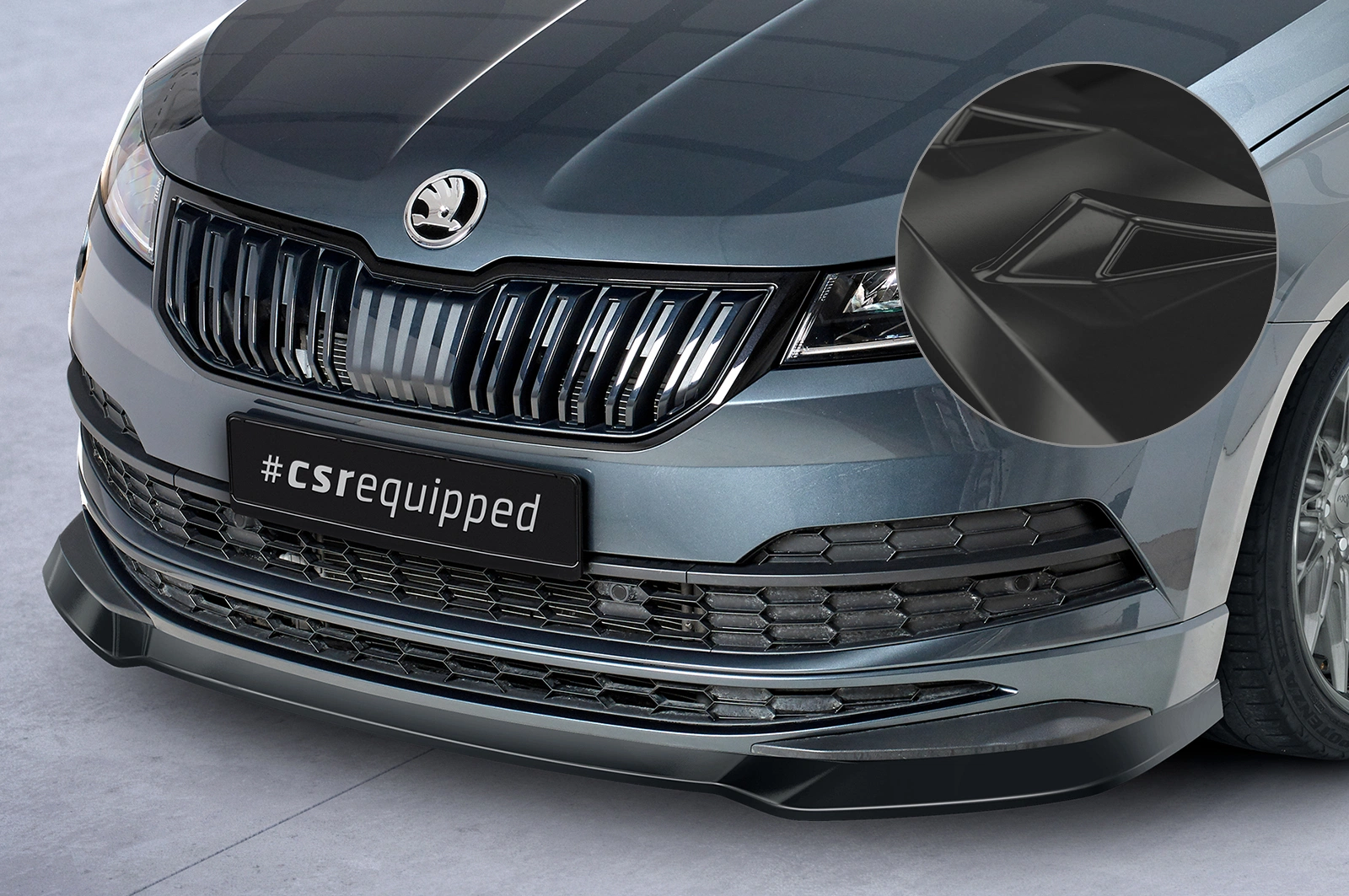 Voorspoiler Skoda Karoq SportLine Glans Zwart van CSR Automotive (2017-)