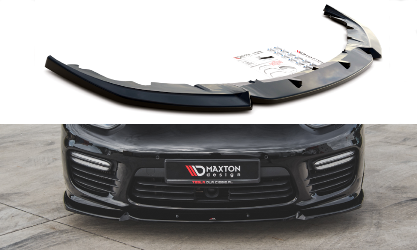 Voorspoiler Porsche Panamera Turbo 970 Maxton Design glans zwart V.1
