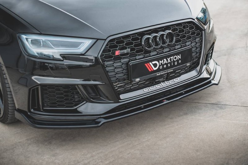 Voorspoiler V.3 Audi RS3 8V Facelift Glanzend Zwart