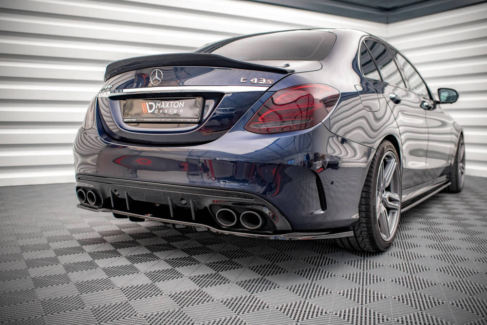 Diffuser Mercedes C43 AMG W205 Facelift Maxton Glans Zwart