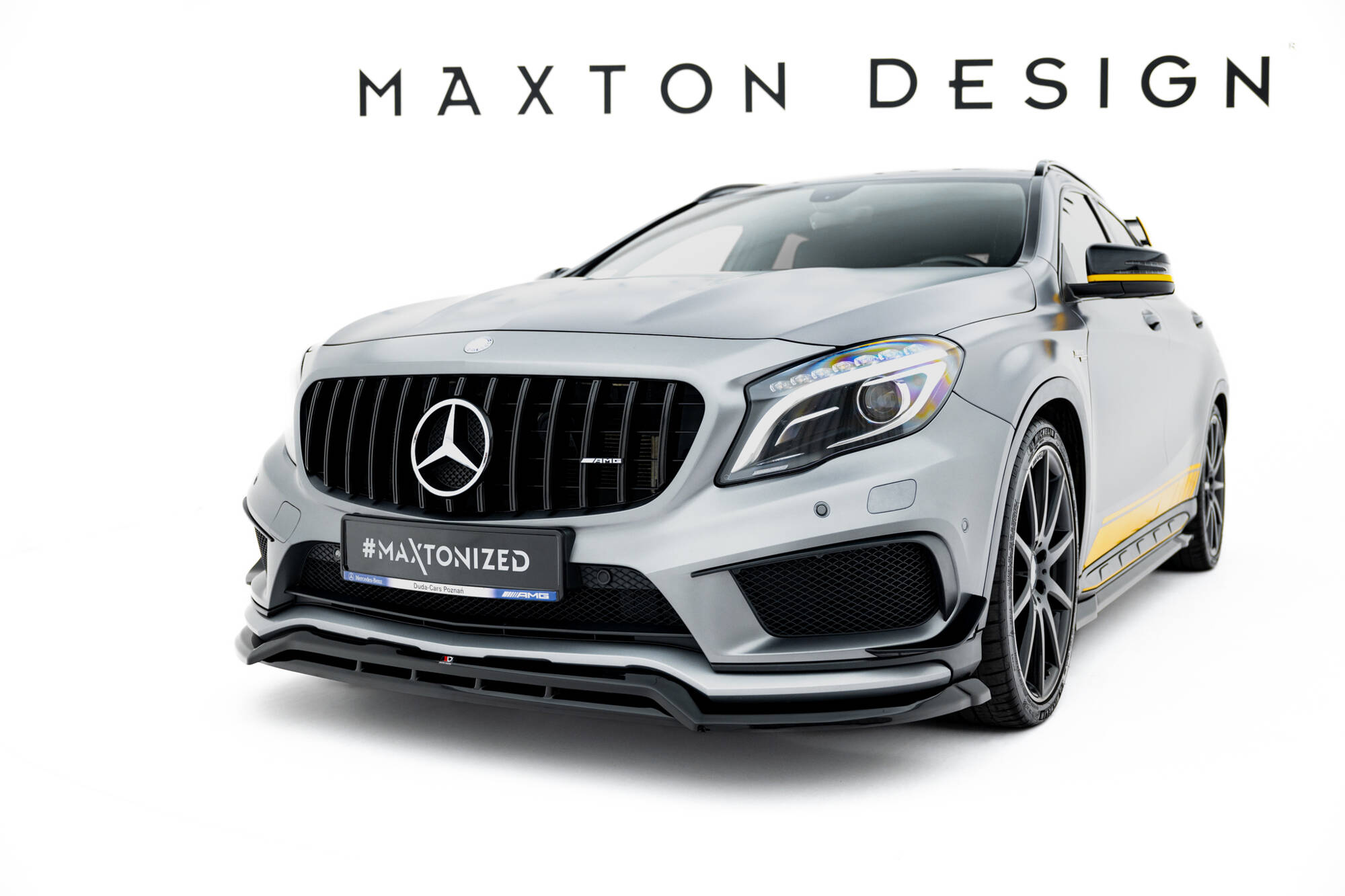 Voorspoiler Mercedes-Benz GLA 45 AMG Off-roader X156 Maxton Glanzend zwart
