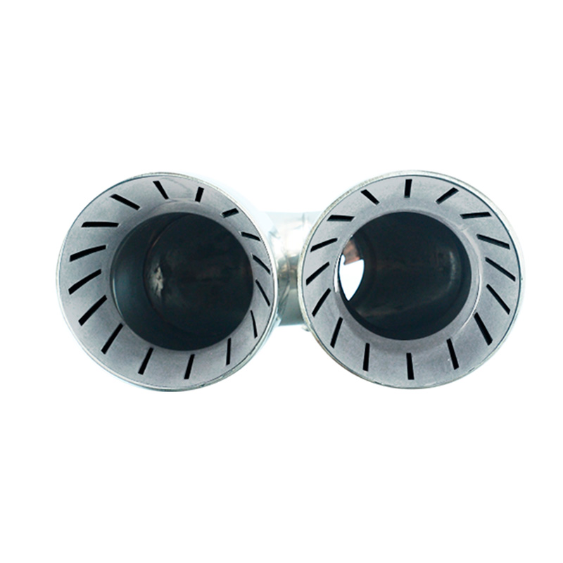 Simoni Racing Uitlaatsierstuk Dubbel Rond/Schuin RVS - Ø90xL245mm - Montage 35->61mm
