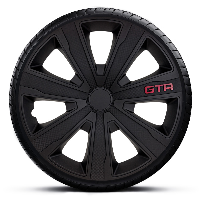 4-Delige J-Tec Wieldoppenset GTR Carbon 15-inch zwart