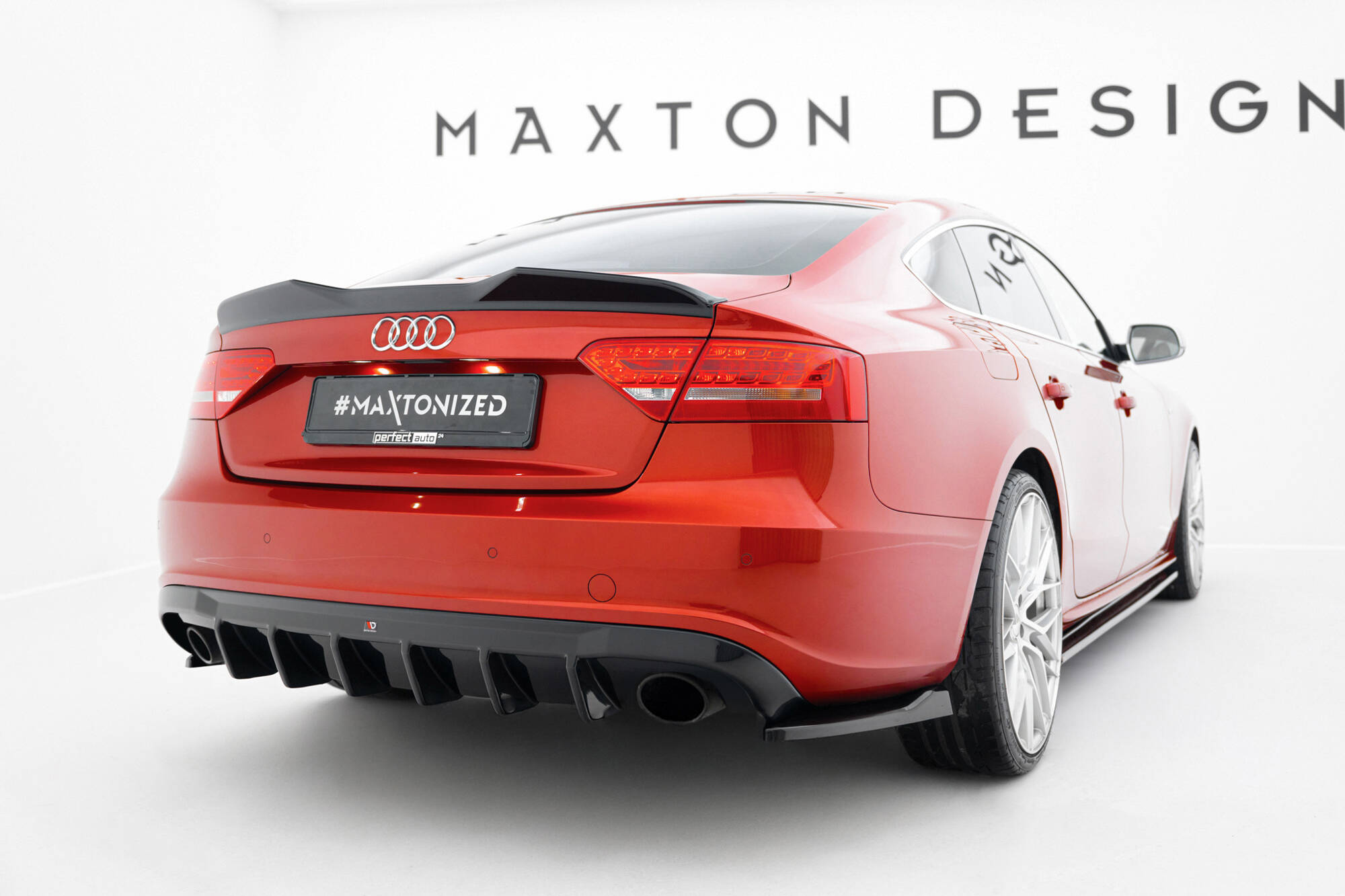 Achter Diffuser Audi A5 S-Line Sportback 8T Maxton Glanzend zwart