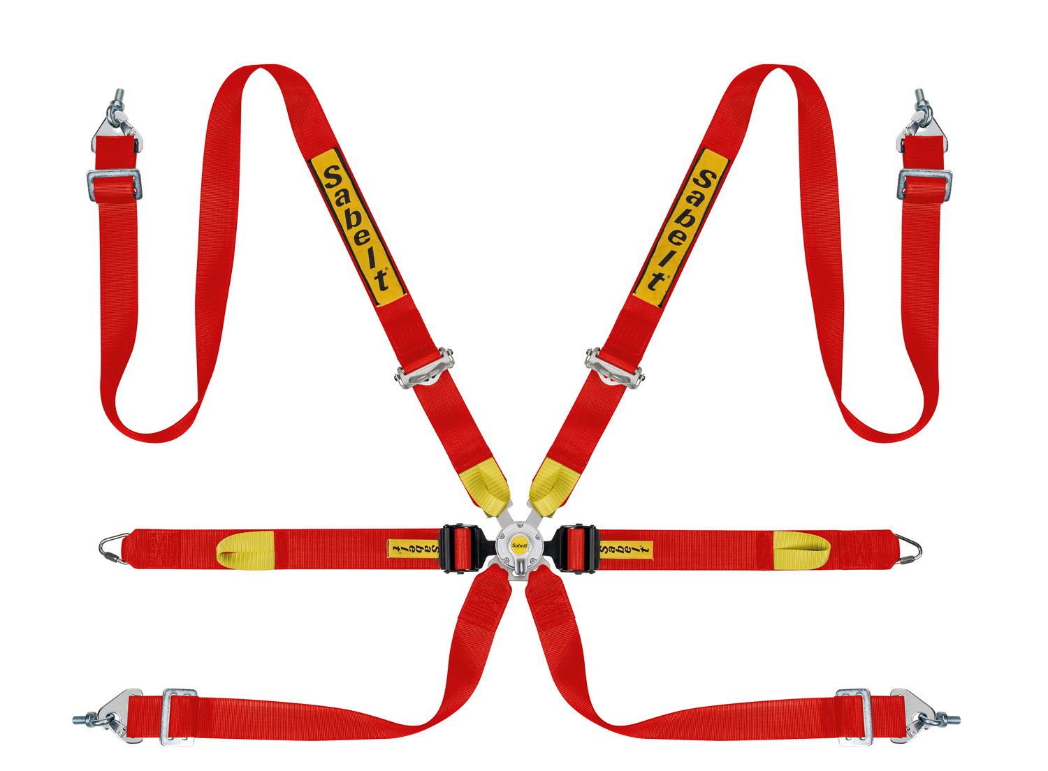 Sabelt Gordel 4 Punts Steel Rood 3 Inch-2 Inch