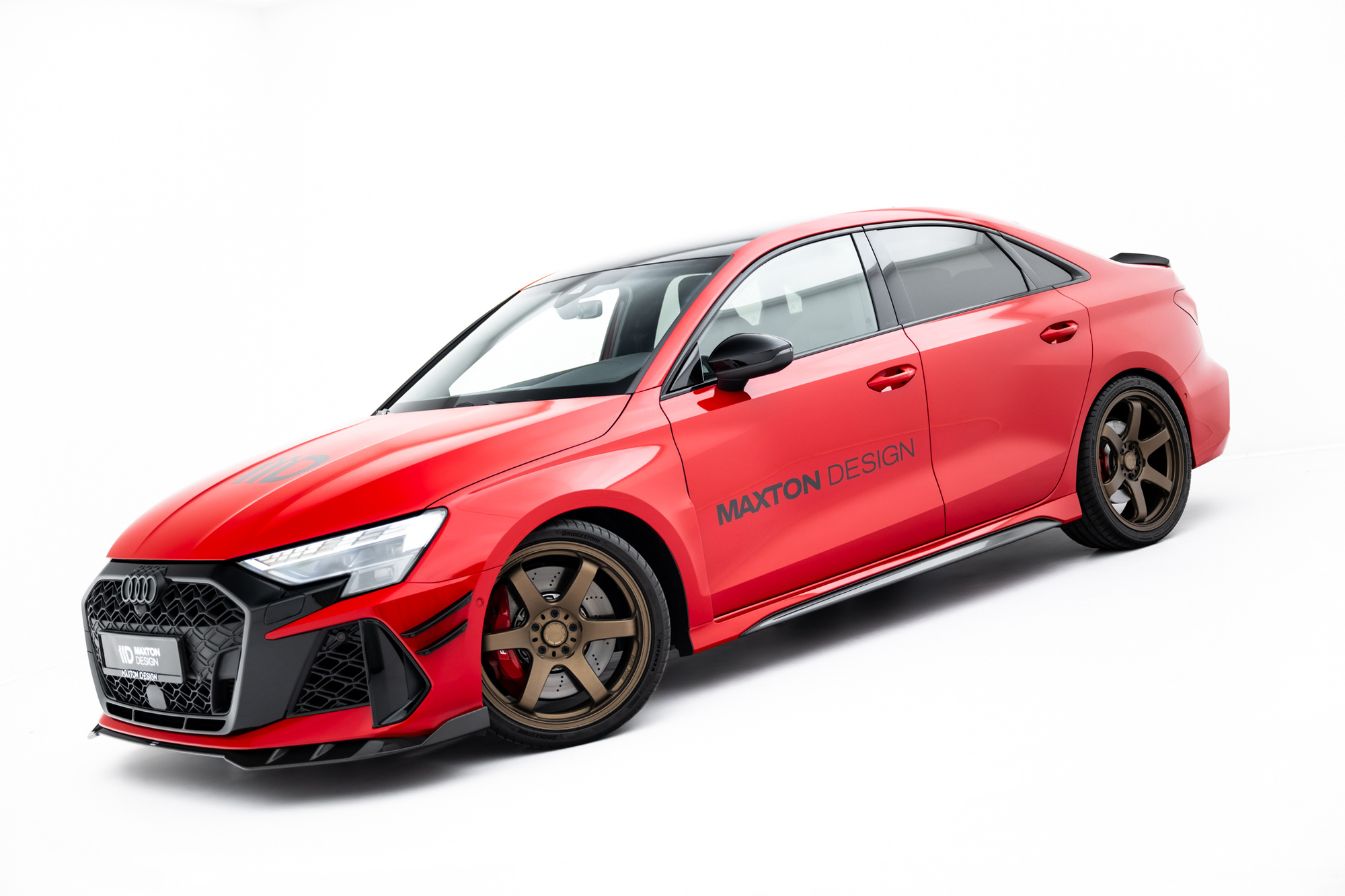 Set of Prepreg Carbon Fiber Zijskirts Audi RS3 Sedan 8Y Facelift – Maxton Design