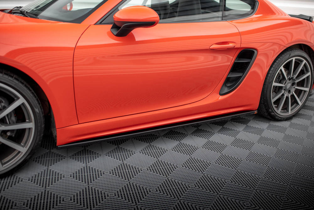 Zijskirts Porsche 718 Cayman 982c Maxton Glans Zwart