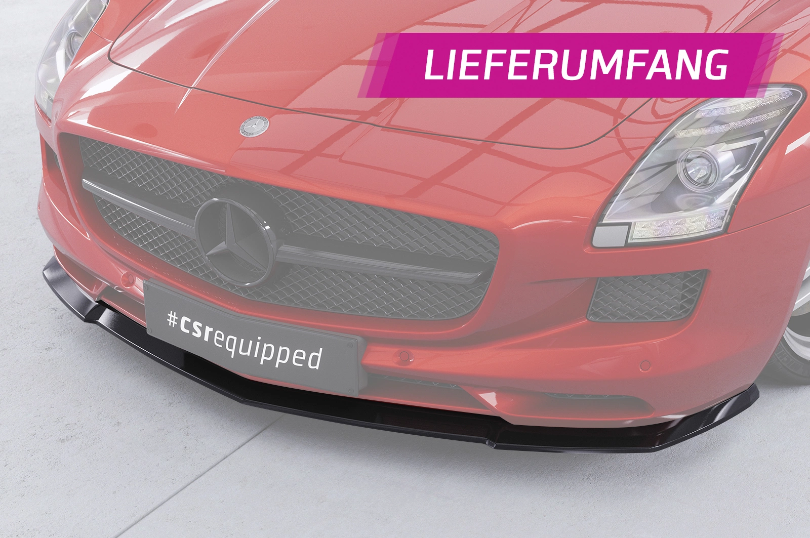 Voorspoiler Mercedes-Benz SLS AMG (197) glans zwart – 2009–06/2014