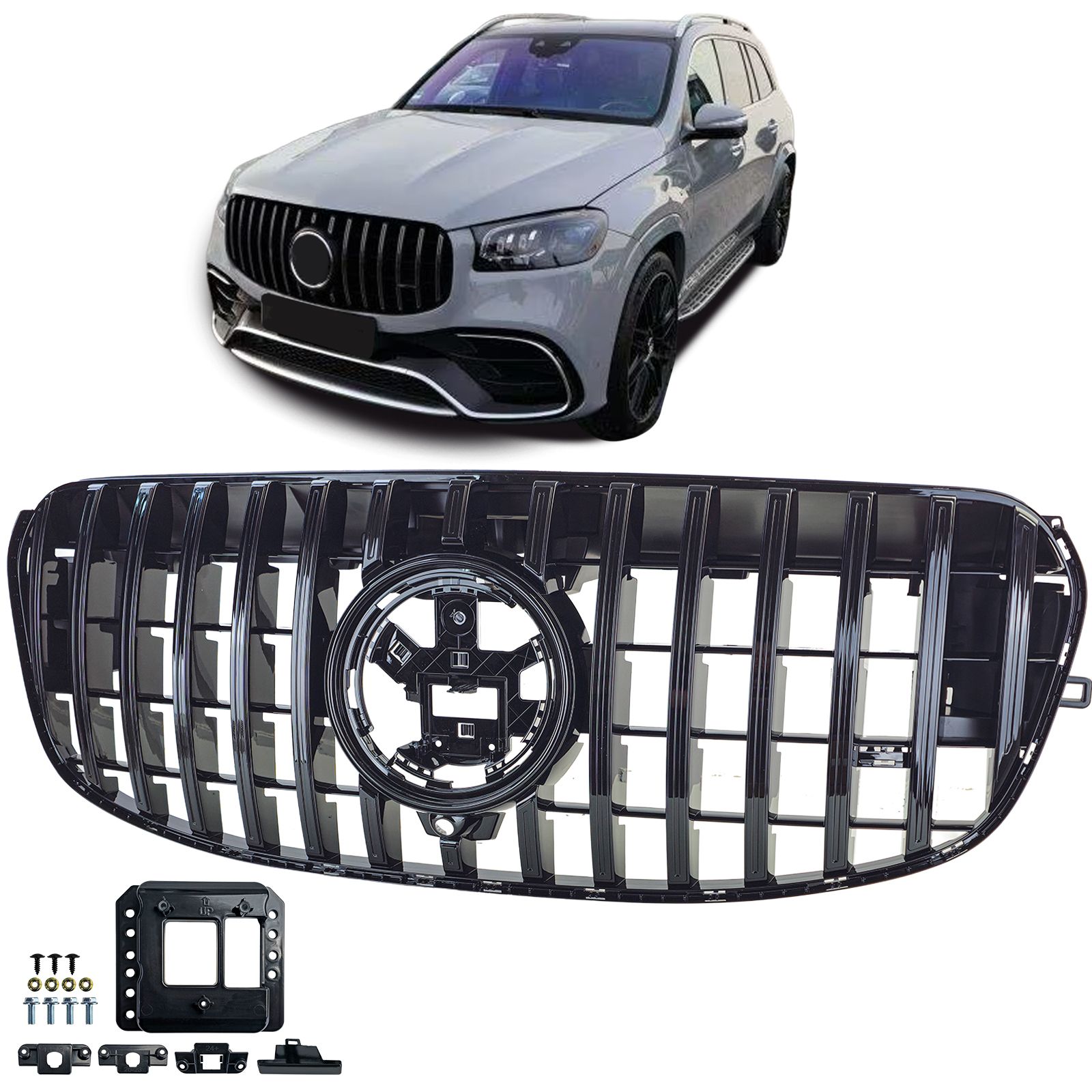 Grill Mercedes GLS X167 FL 23-.. Glans Zwart