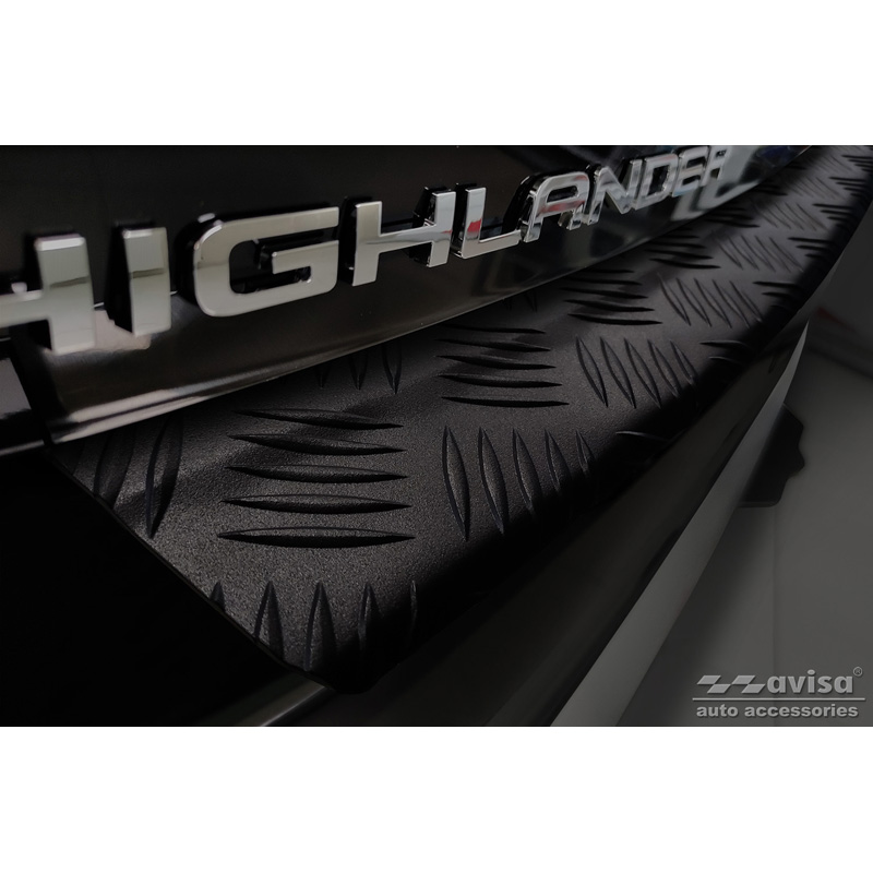 Matzwart Aluminium Achterbumperprotector  Toyota Highlander IV (XU70) 2020- 'Riffled Plate'