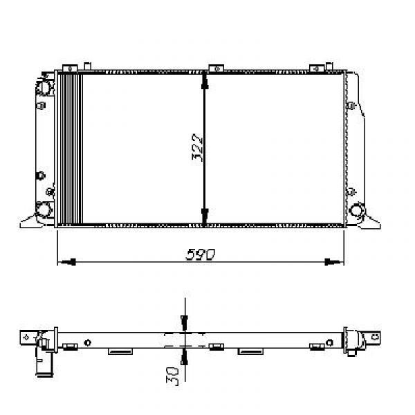 Radiator Audi 80 B3 86-94 590x310 1.6/1.8/2.0/1.9 TDI .