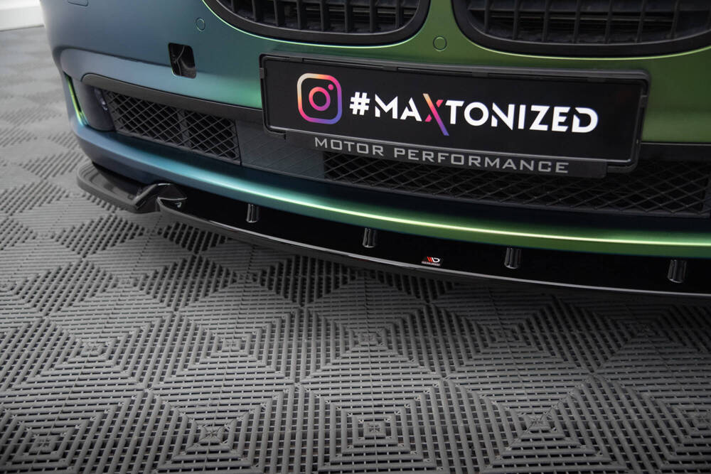 Voorspoiler V.2 BMW 7 Serie F01 Maxton Glans Zwart