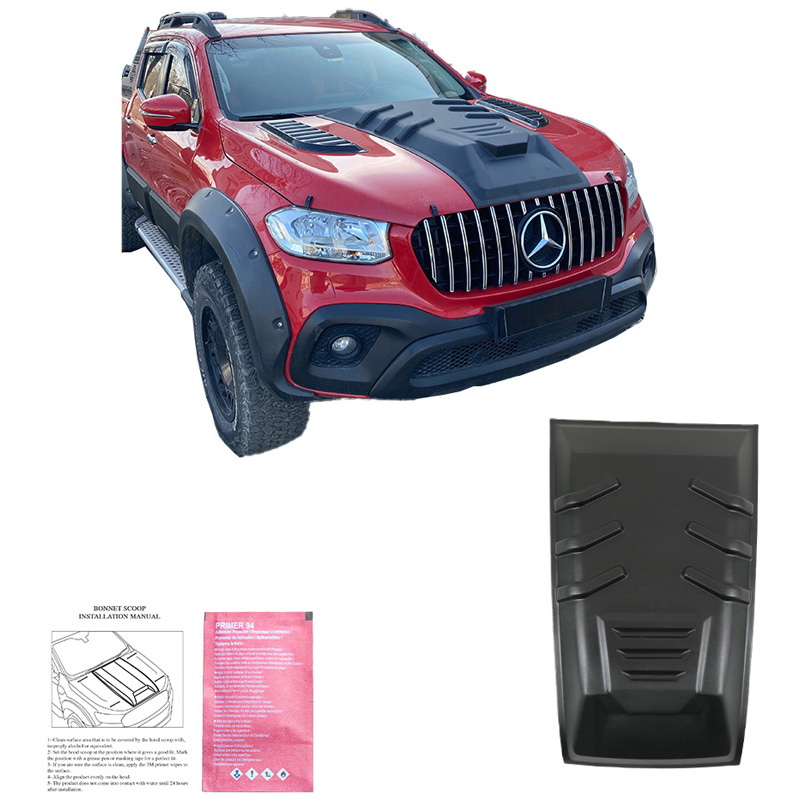 Motorkapluchtinlaat (Scoop)  Mercedes X-Klasse W470 2017- - Matzwart