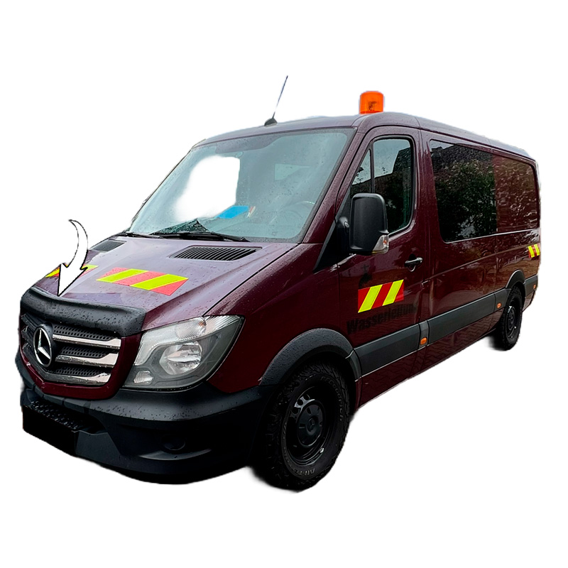Motorkapbeschermer (steenslagcover)  Mercedes Sprinter W906 Facelift 2014-2018 - Versie 2 - Matzwart