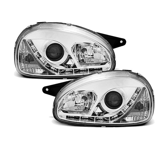 Faros Opel Corsa B Dayline Los ojos del Diablo cromo