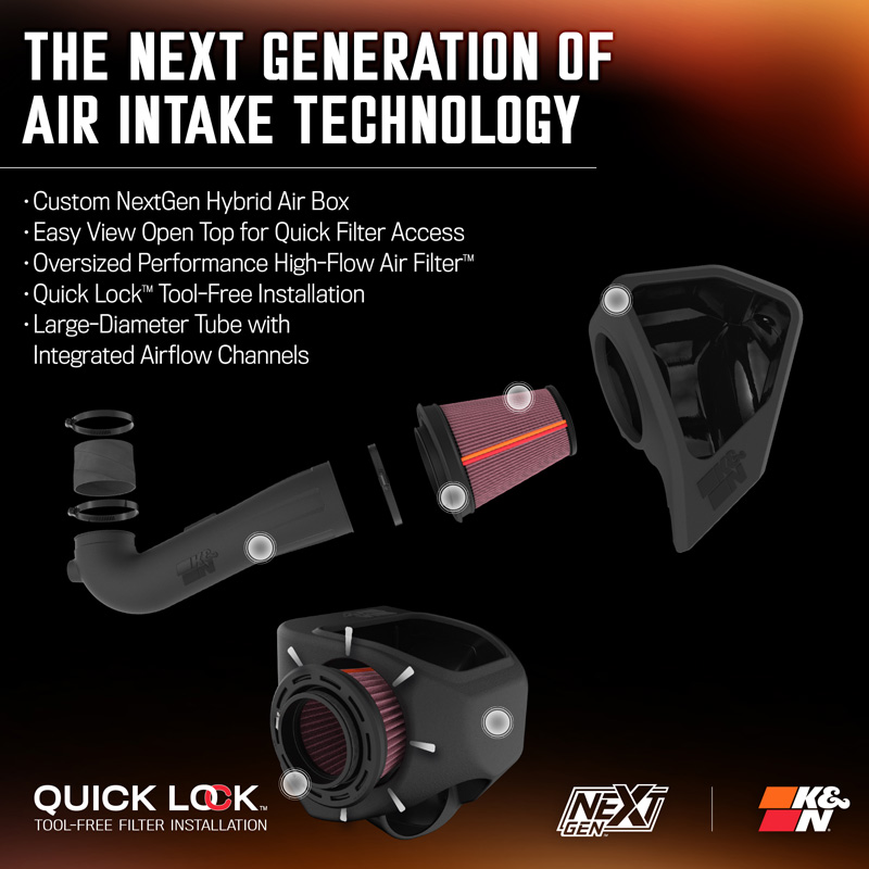 K&N NextGen Cold Air intake  Cadillac/Chevrolet /GMC 5.3L/6.2L V8 2019- (50-3110)