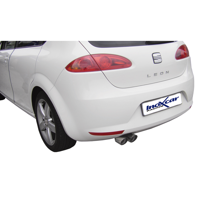 Volledig RVS einddemper Seat Leon 1P 1.4TSi (125pk) 10- 2x80mm R
