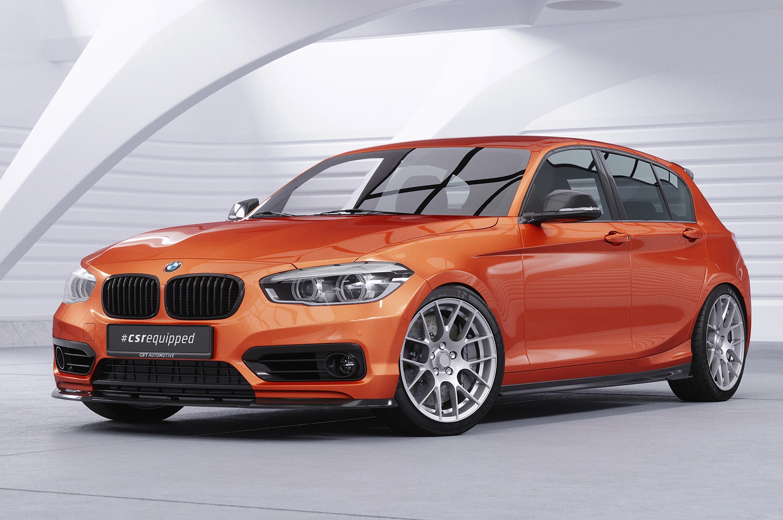 Voorspoiler BMW 1er F20/F21 LCI glans zwart – 01/2015–06/2019